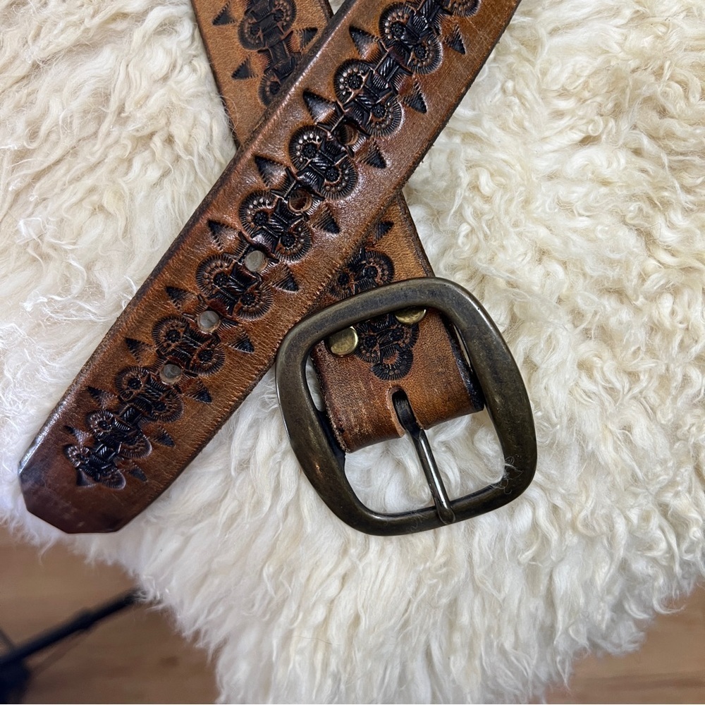 Home Crafted BOHO Leather Belt with Brass Buckle.